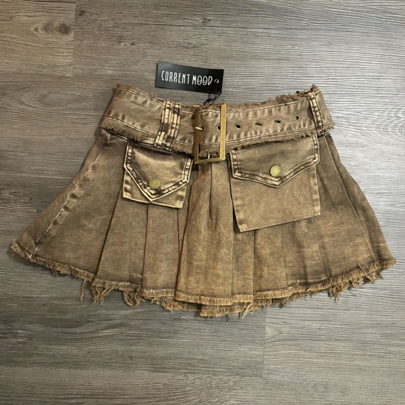 NWT Dolls Kill Current Mood Somewhere Far Cargo Skirt